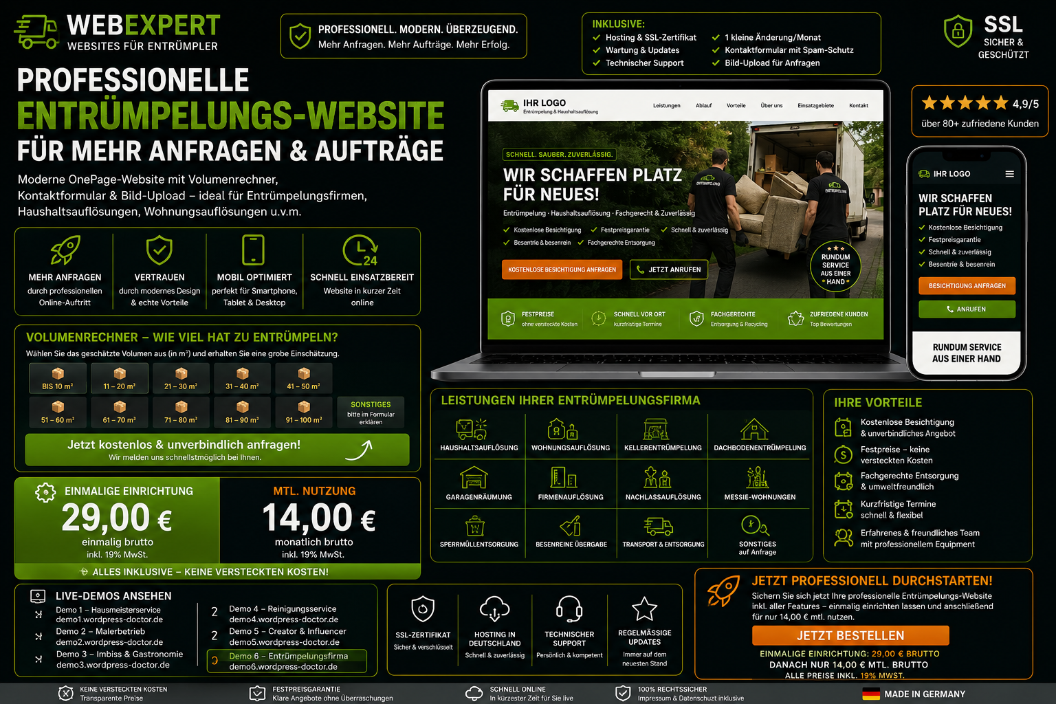 Demo Webseite Entrümpelung und Haushaltsauflösung